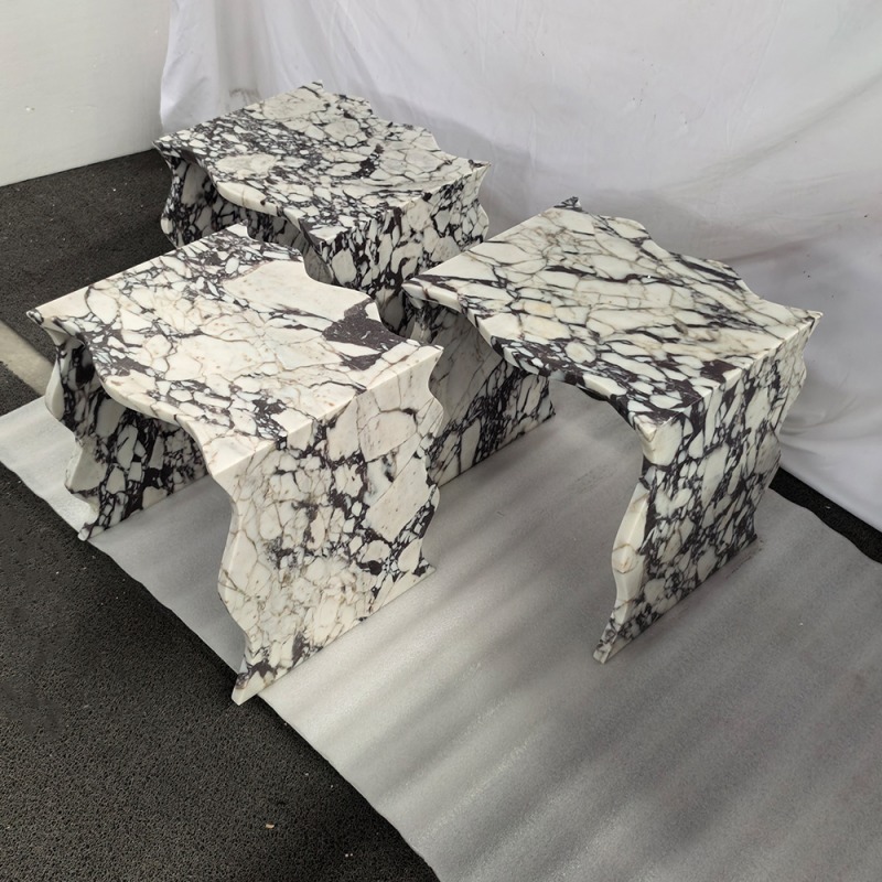 Calacatta Viola marble side table