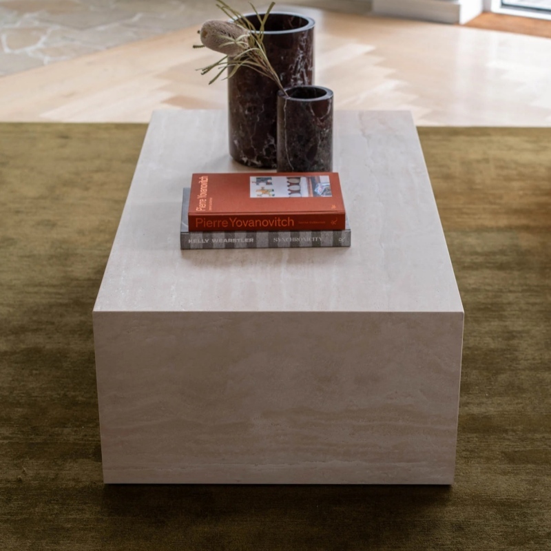Beige Travertine Coffee Table
