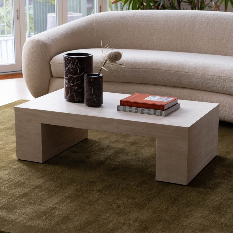 Minimallist Travertine Coffee Table