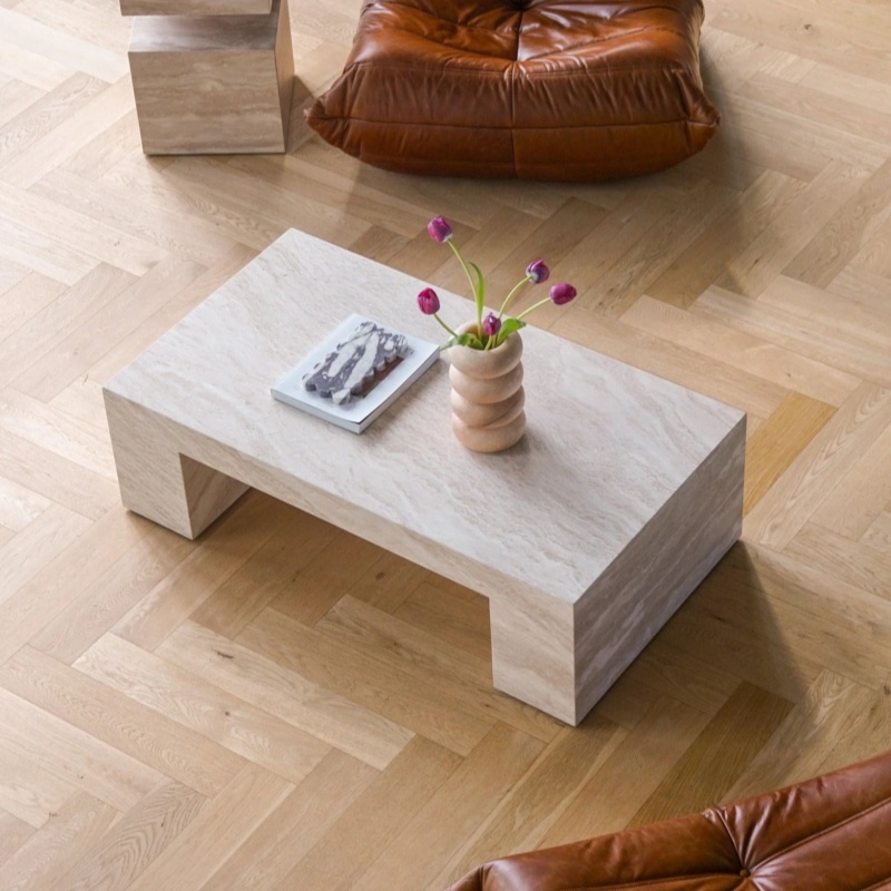 Geometric block-shaped table