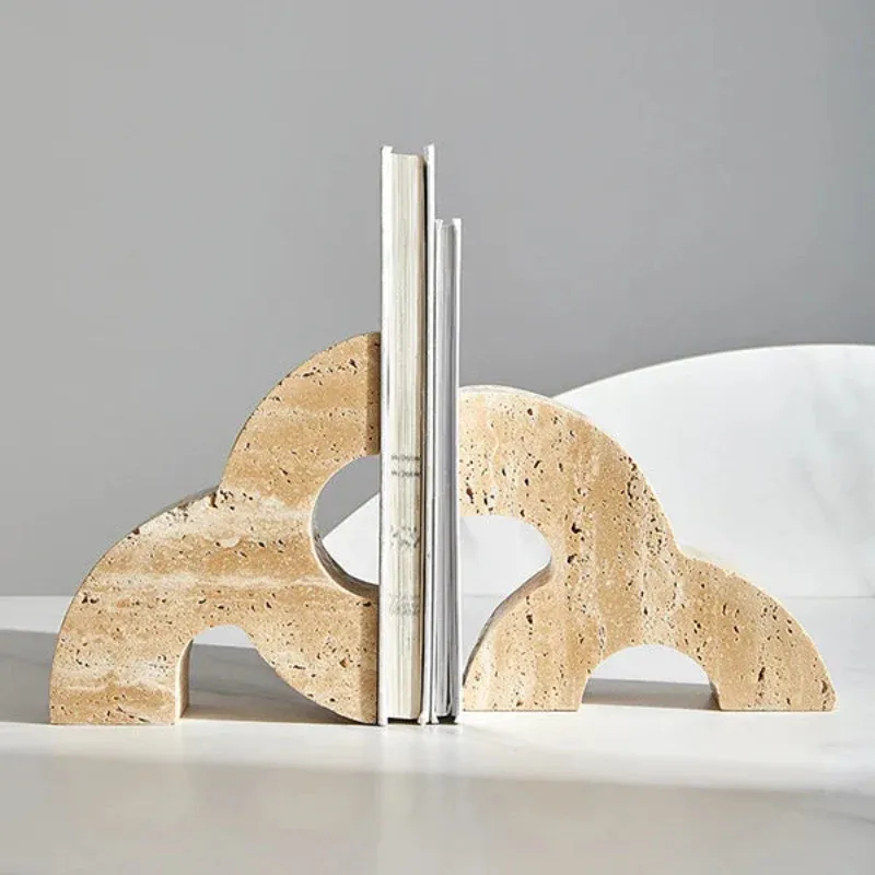 Beige Travertine book end