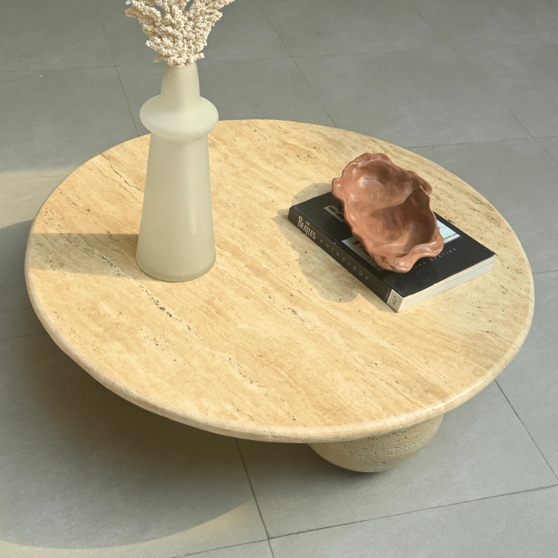 Travertine Coffee table decorations