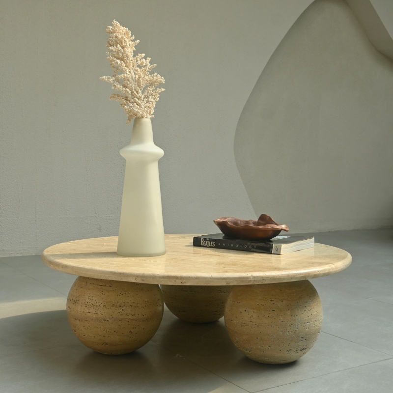 Beige Travertine Coffee Table