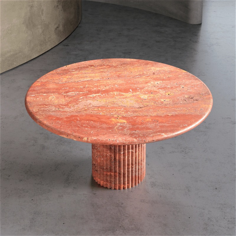 Red Travertine Table for Dining Room