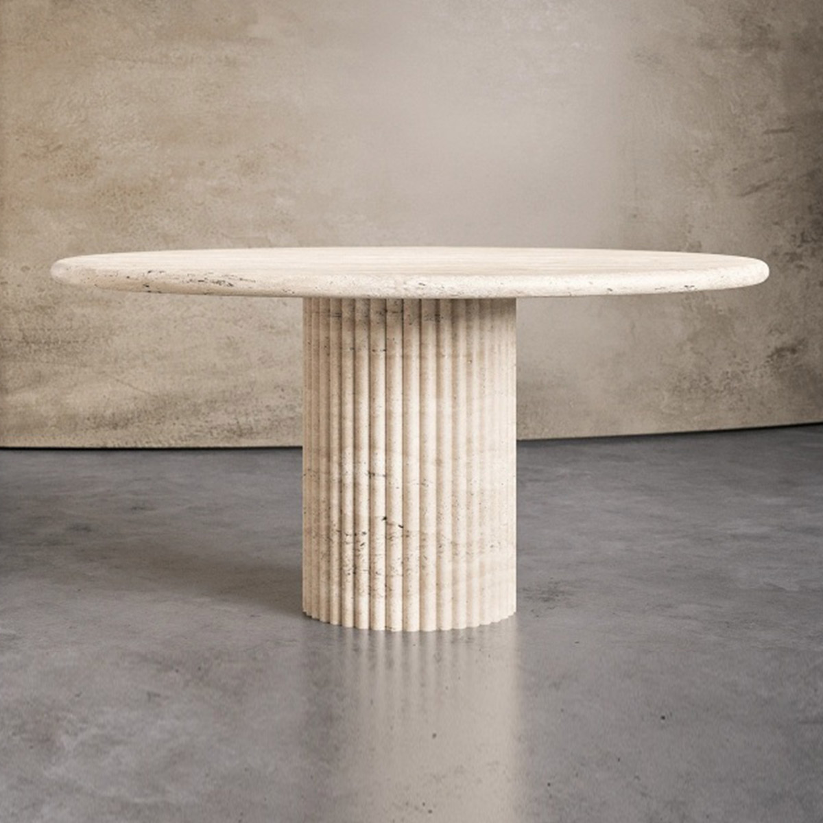 Beige Travertine Dining Table