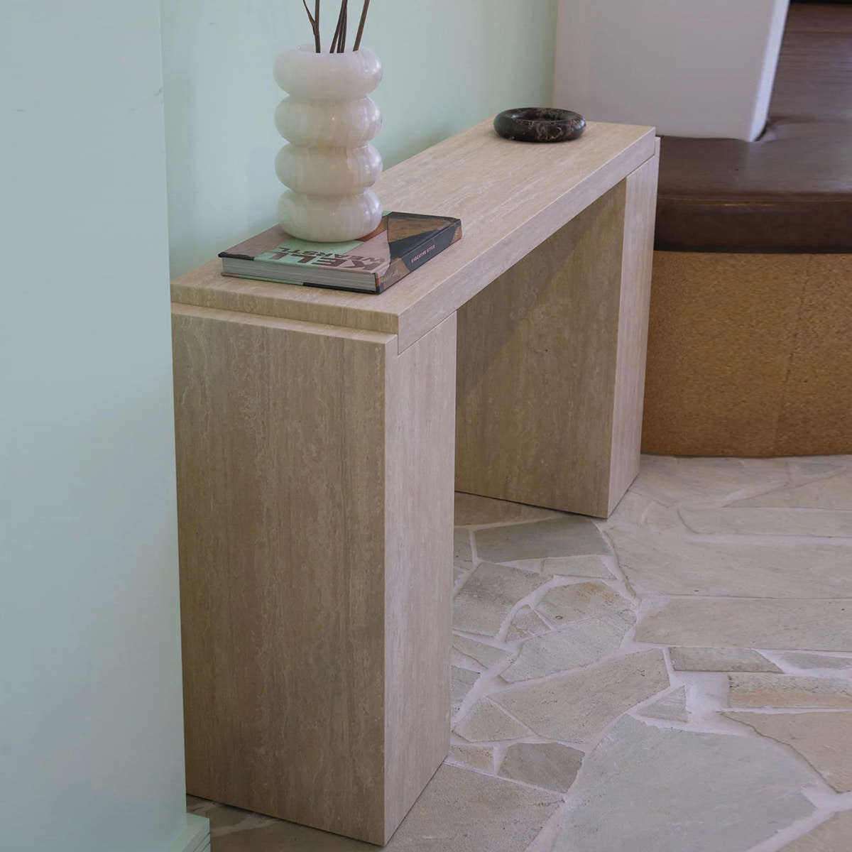 travertine entrance table