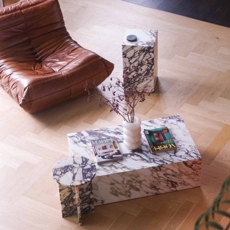 Carrara White Marble Bedside Table