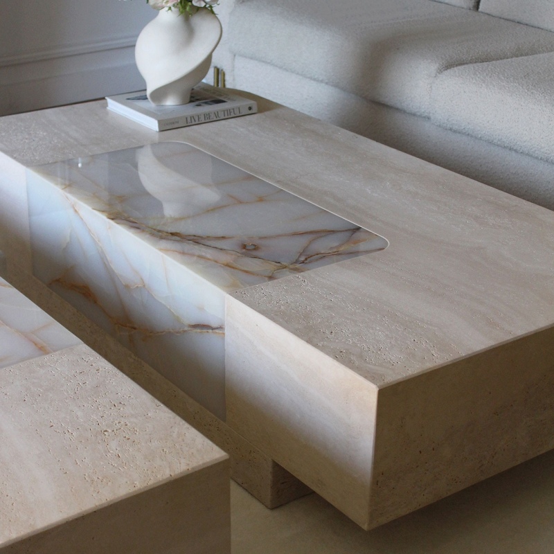 Travertine Living Room Coffee Table