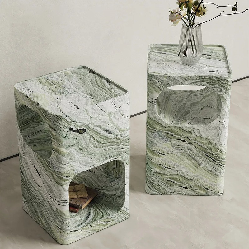 Raggio Verde Marble Bedside Table