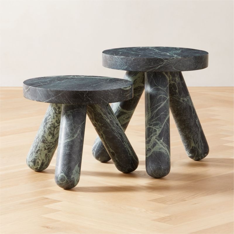 Verde Alpi Marble Side Table