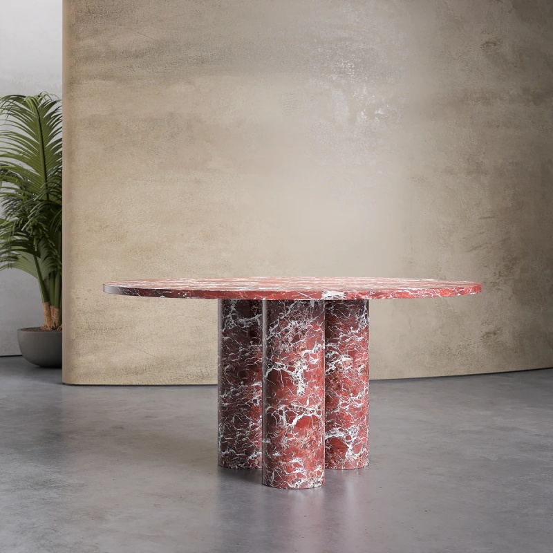 Rosso Levanto Marble Dining Table