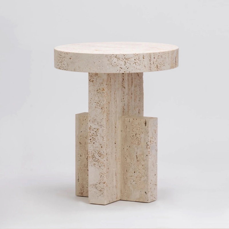 beige travertine nightstand